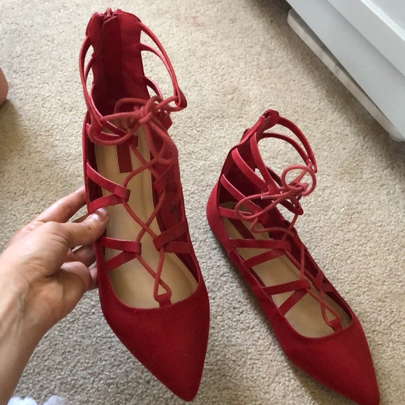 Strappy ballet pointy toe flats - Picture 2 of 3